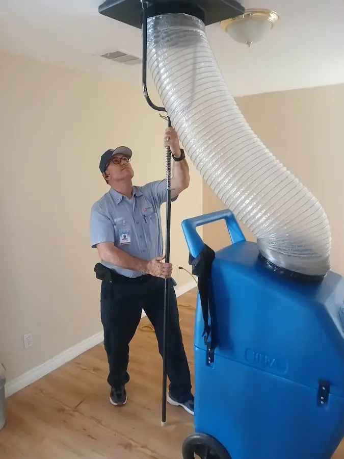 HVAC Installation technician using HEPA equipment in Shiloh